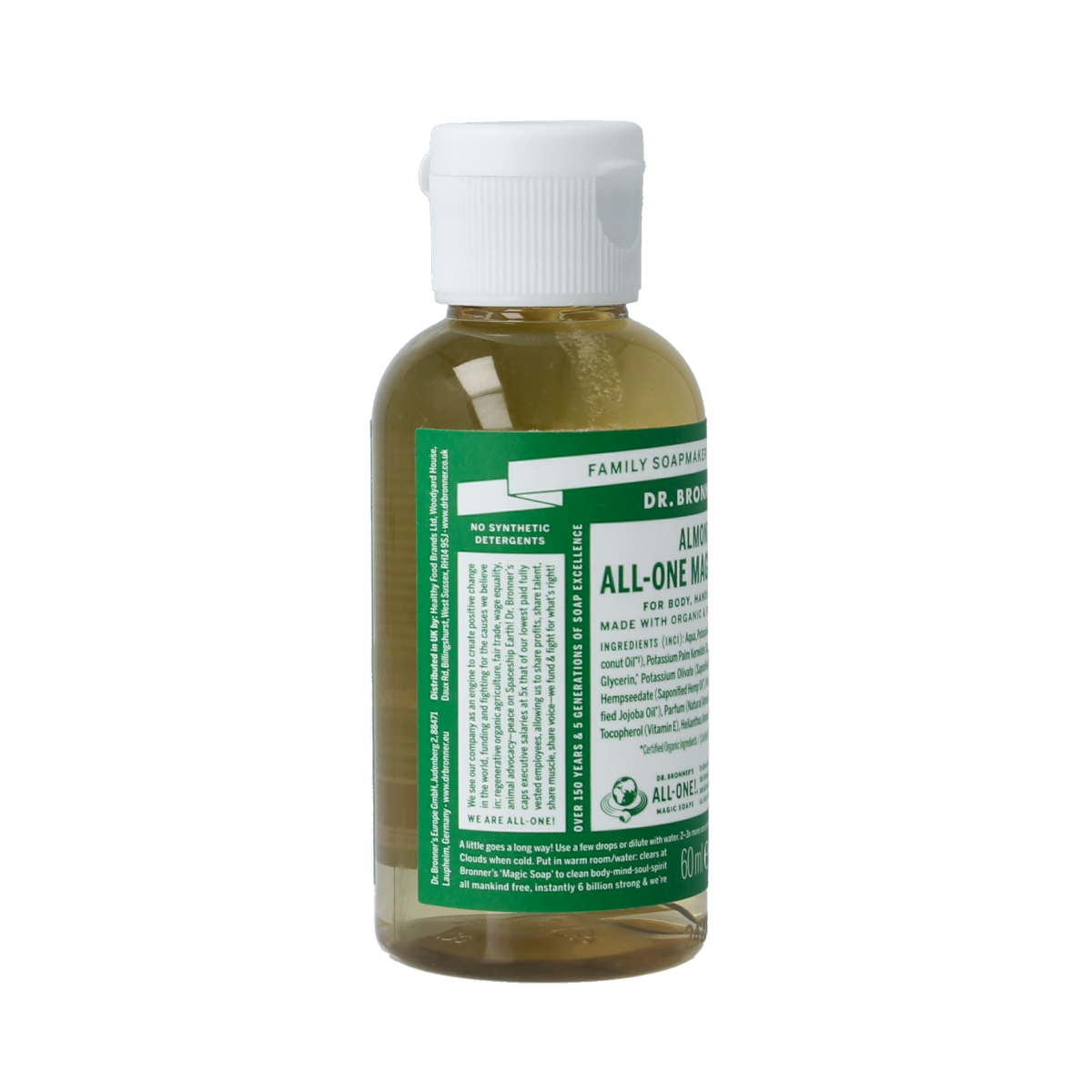 Dr Bronners Liquid soap amandel 60.00 Milliliter