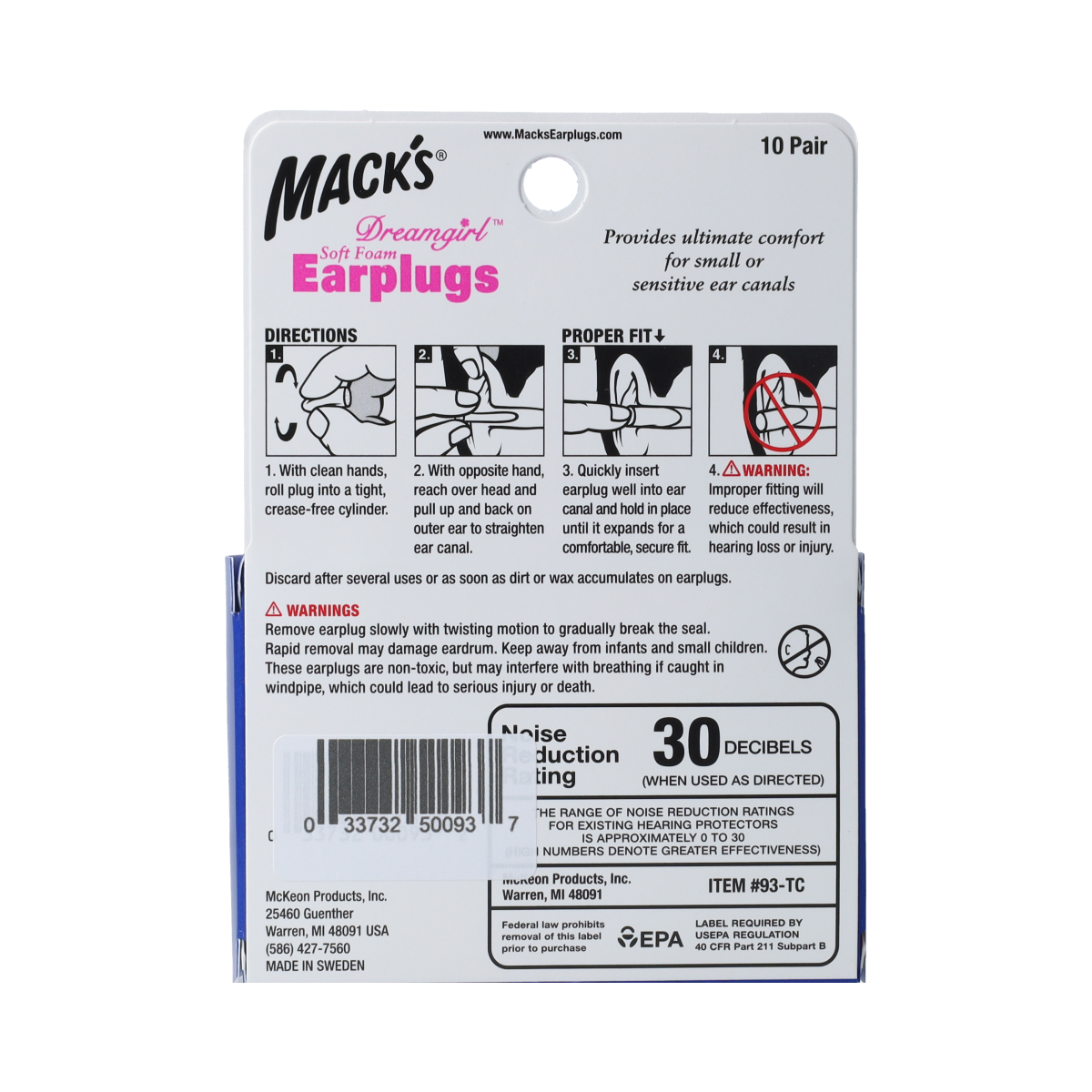 Macks Dreamgirl foam 10.00 Paar