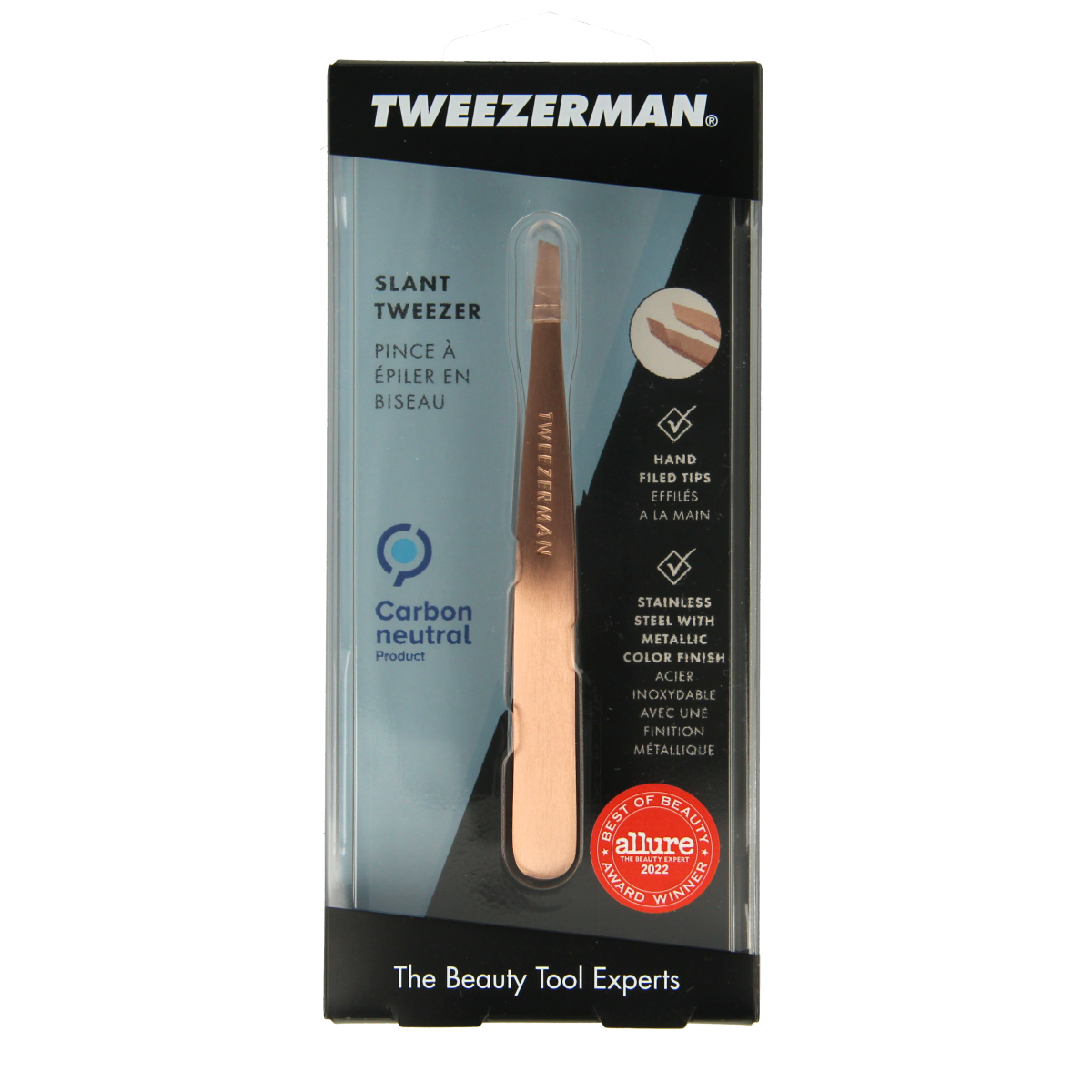 Tweezerman Slant tweezer rose goud 1.00 Stuks