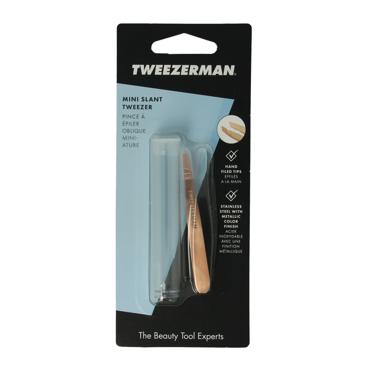 Tweezerman Mini slant tweezer rose gold 1.00 Stuks