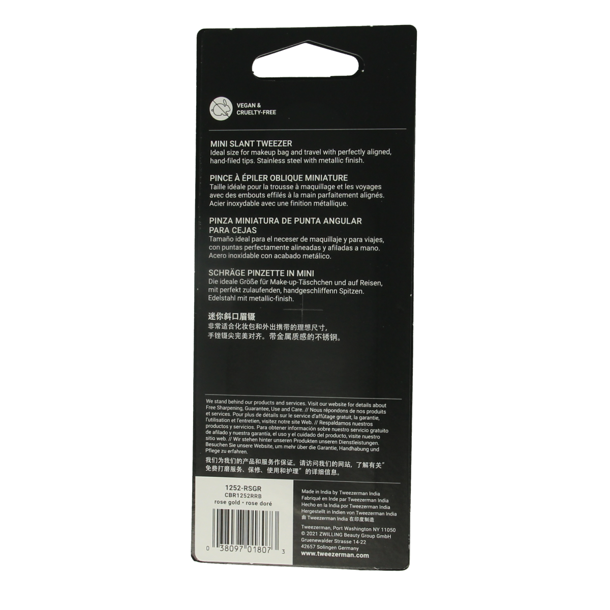 Tweezerman Mini slant tweezer rose gold 1.00 Stuks