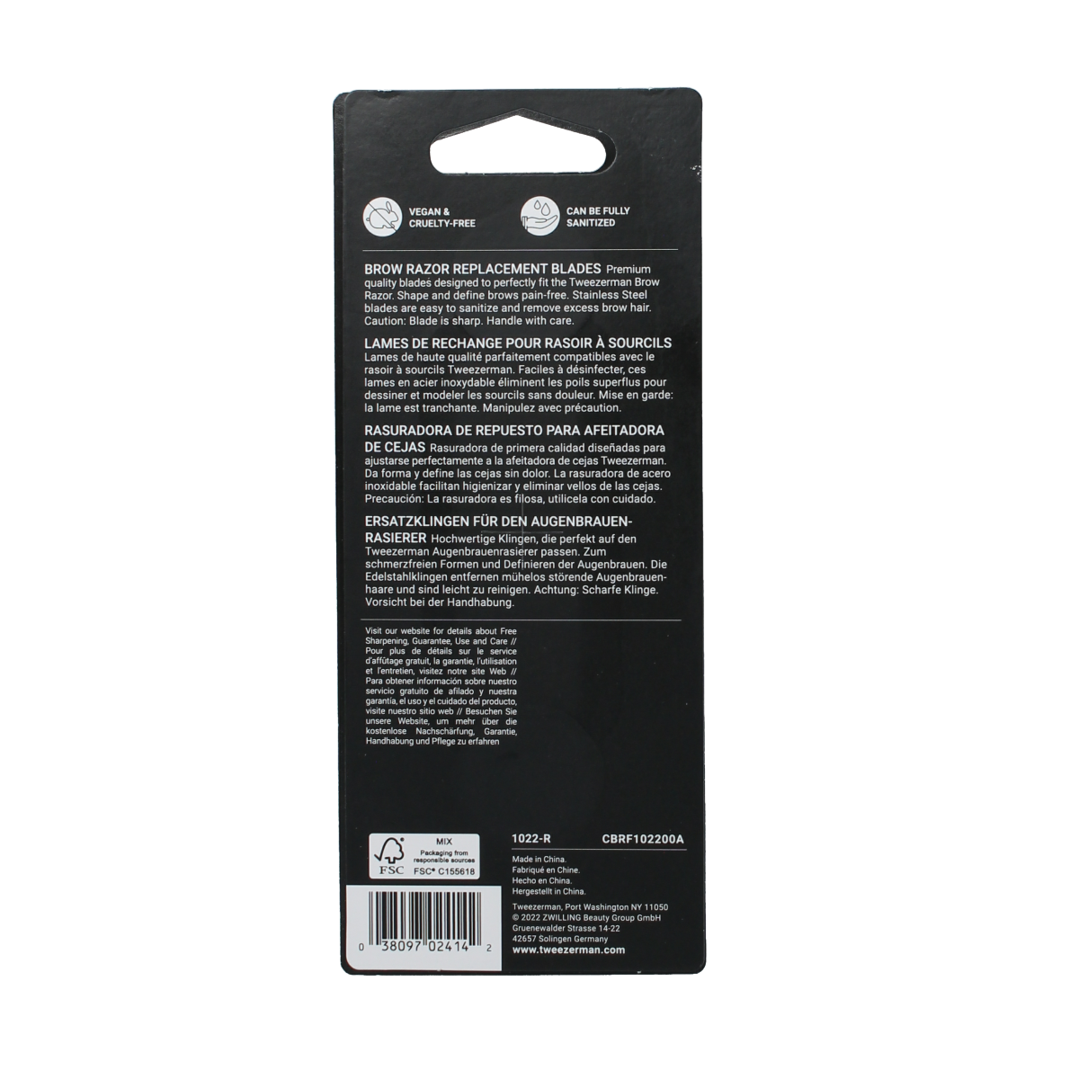Tweezerman Brow razor replace blades 4.00 Stuks