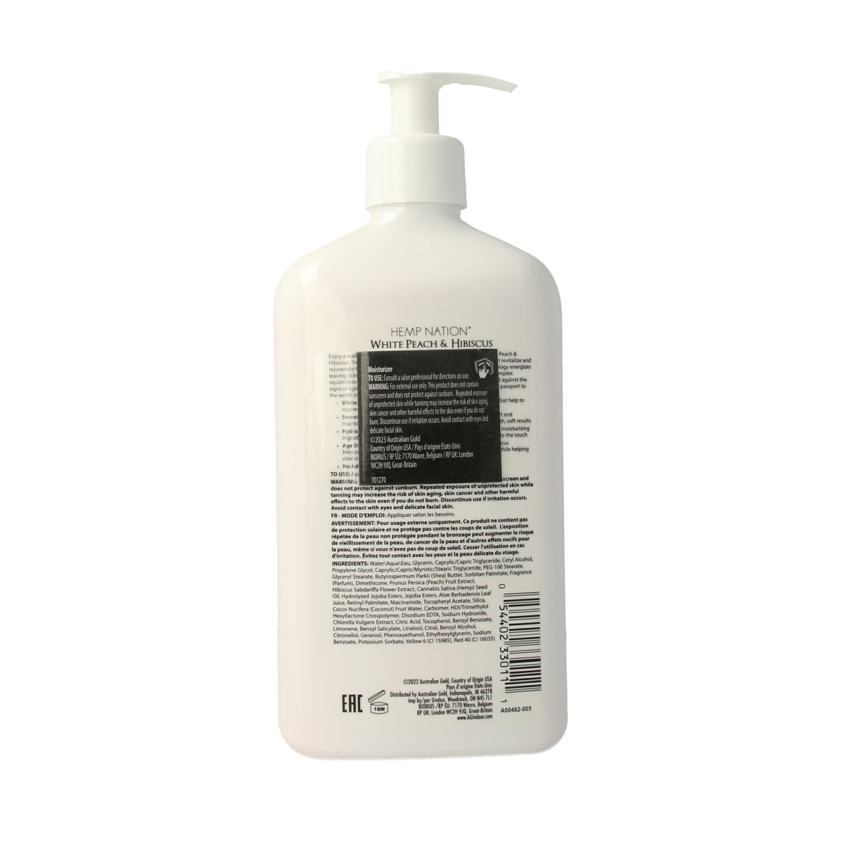 Australian Gold Hemp nation tan extender white peach hibiscus 535.00 Milliliter