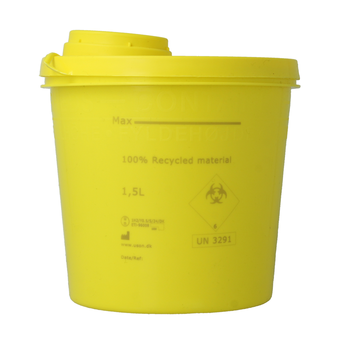 Uson Plast Naaldencontainer 1.5 liter geel gerecycled plastic 1500.00 Milliliter