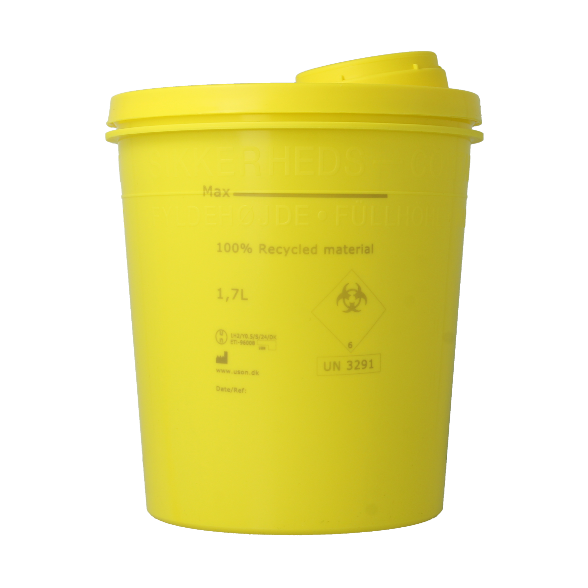 Uson Plast Naaldencontainer 1.7 liter geel gerecycled plastic 1.00 Stuks