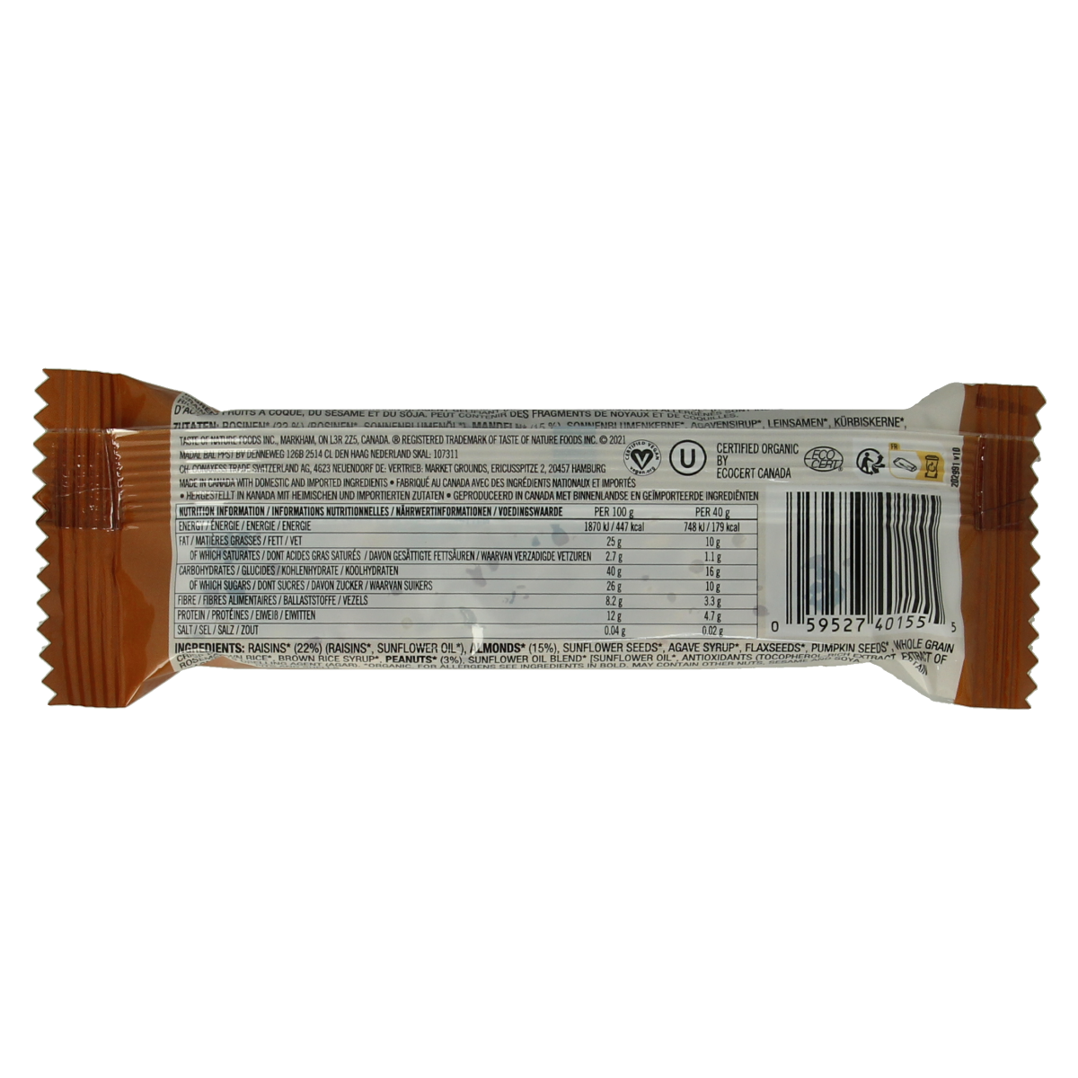 Taste Of Nature Almond granenreep bio 40.00 Gram