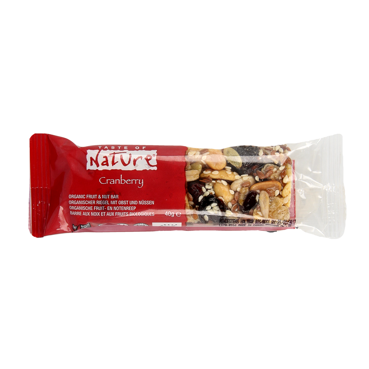Taste Of Nature Cranberry granenreep  bio 40.00 Gram