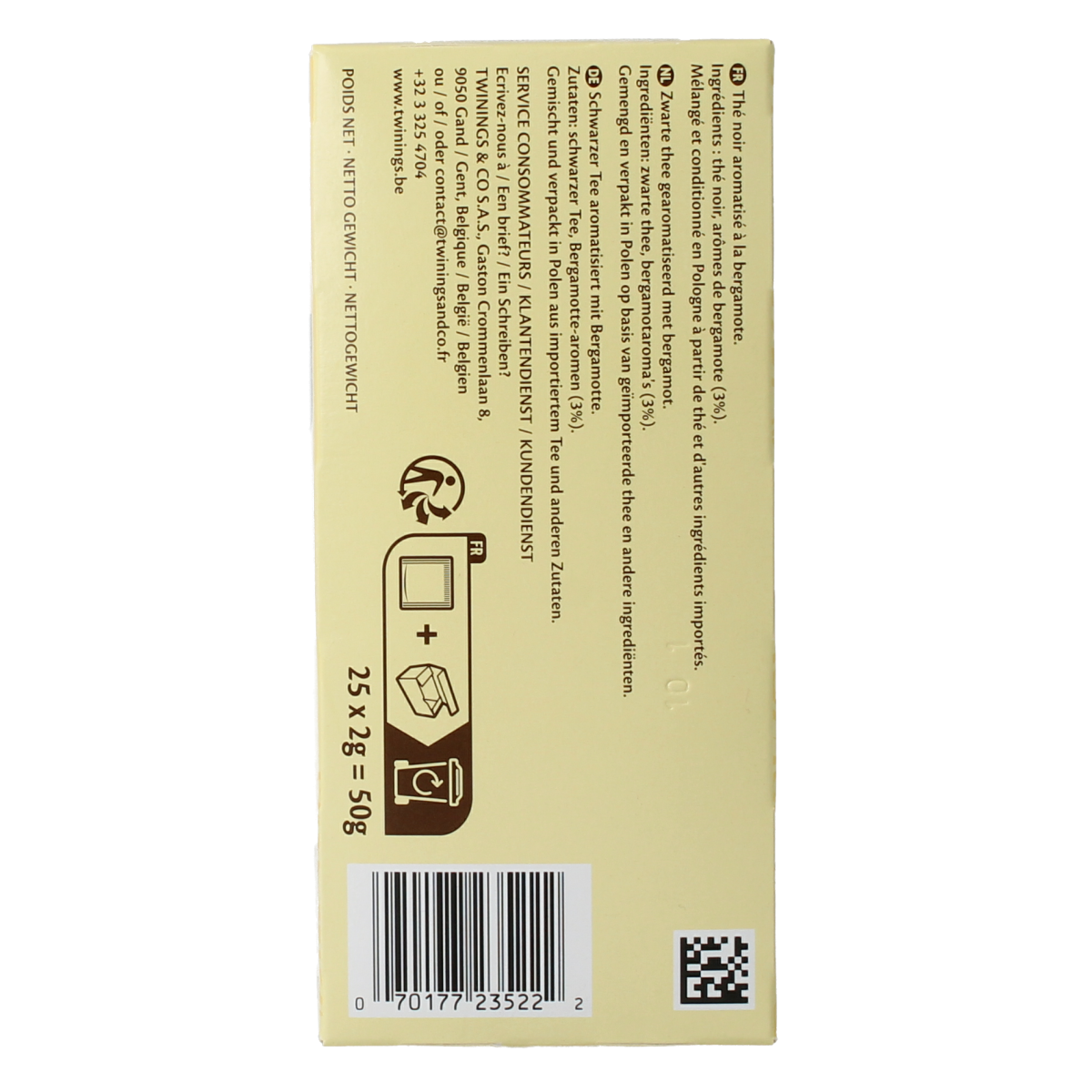 Twinings Earl grey envelop zwart 25.00 Zakjes