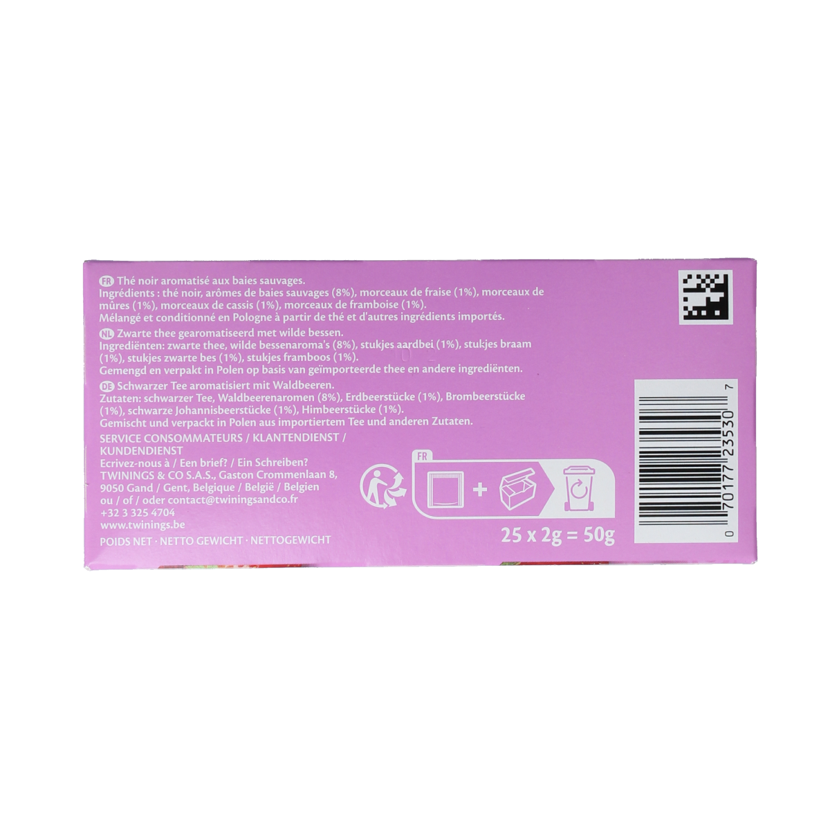 Twinings Wildberry tea 25.00 Zakjes