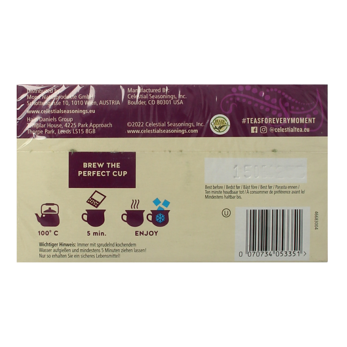 Celestial Season Wild berry zinger herb tea 20.00 Zakjes