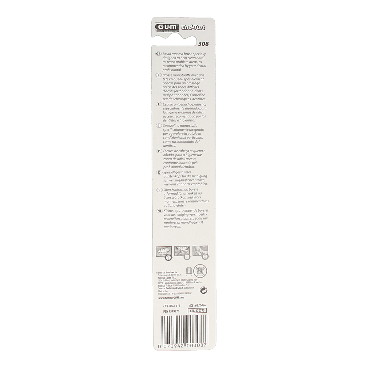 GUM Tandenborstel end-tuft 308MA 1.00 Stuks