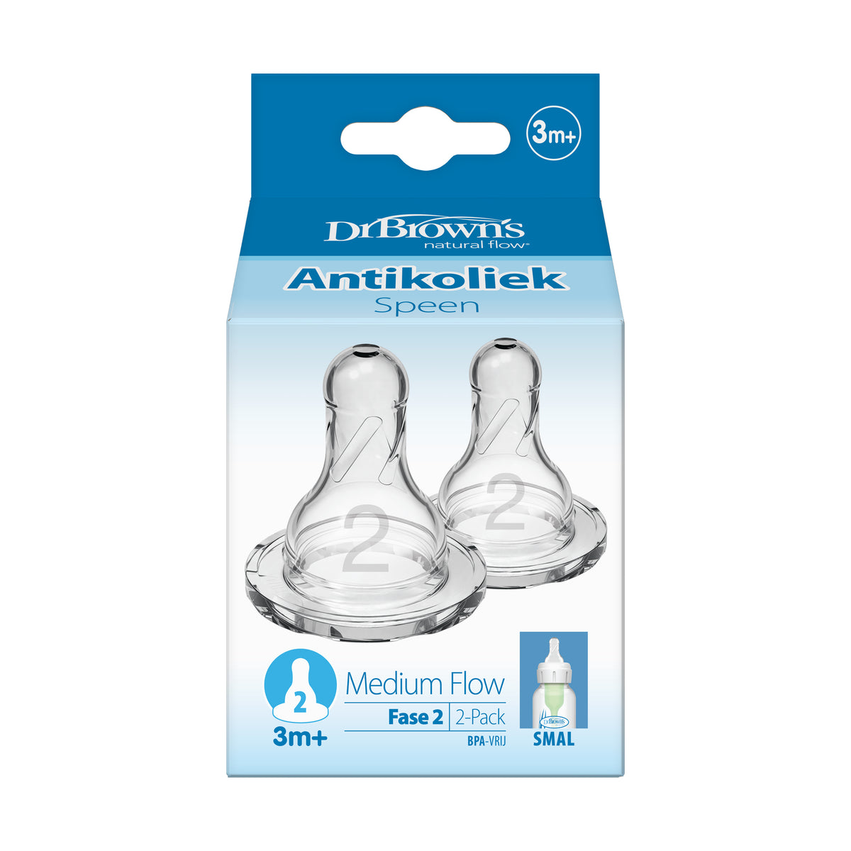 Dr. Brown's Speen standaard hals fles fase 2 2.00 Stuks