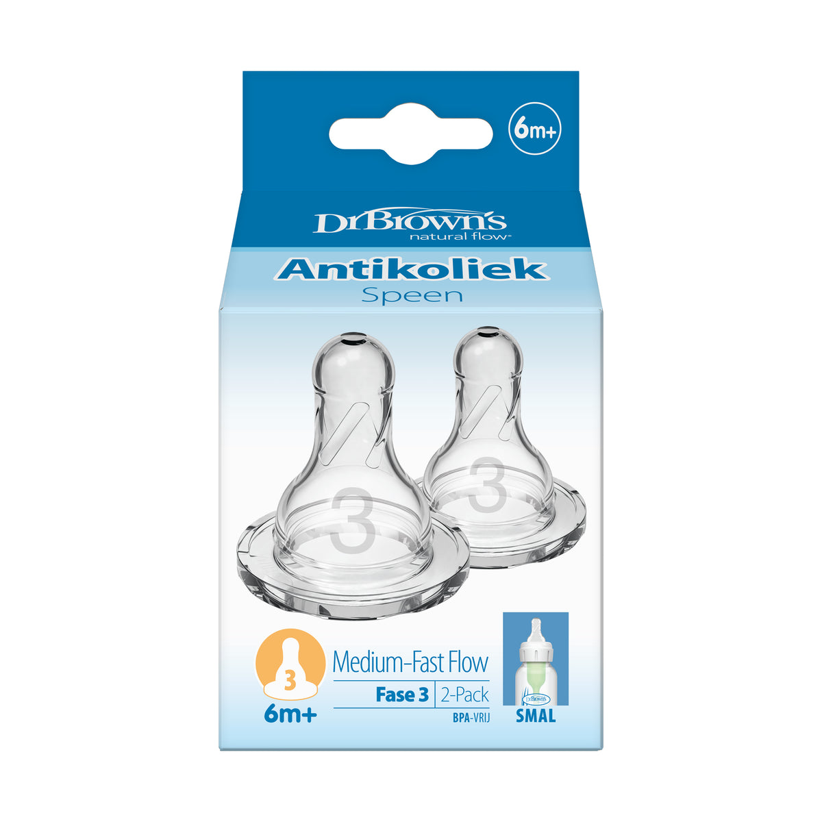 Dr. Brown's Speen standaard hals fles fase 3 2.00 Stuks