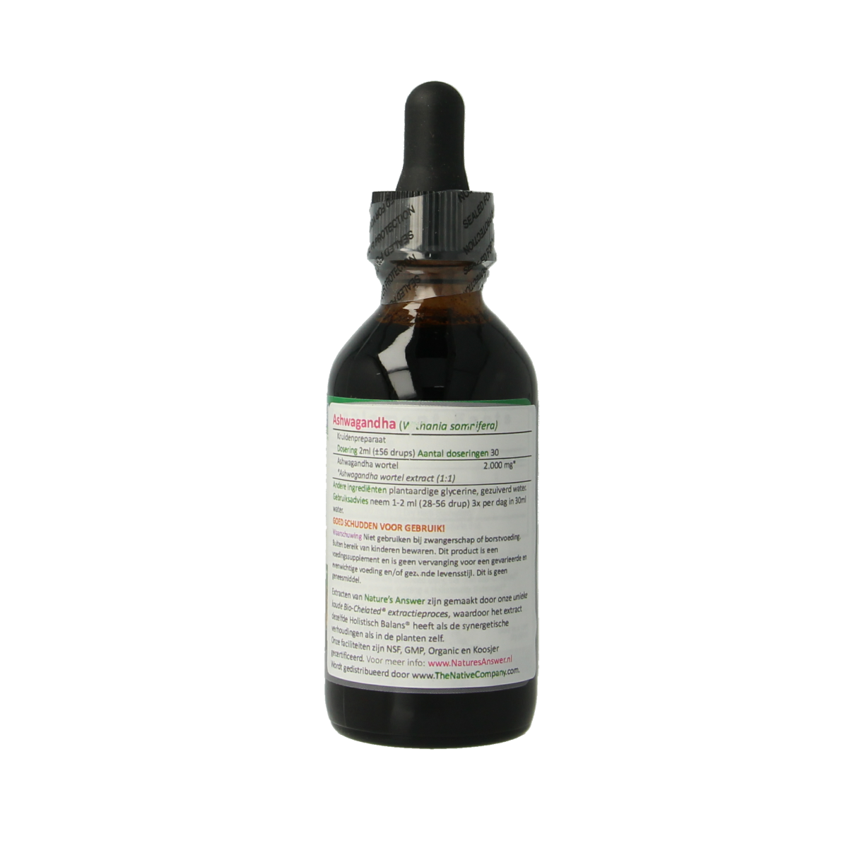 Natures Answer Ashwagandha extract alcoholvrij 60.00 Milliliter