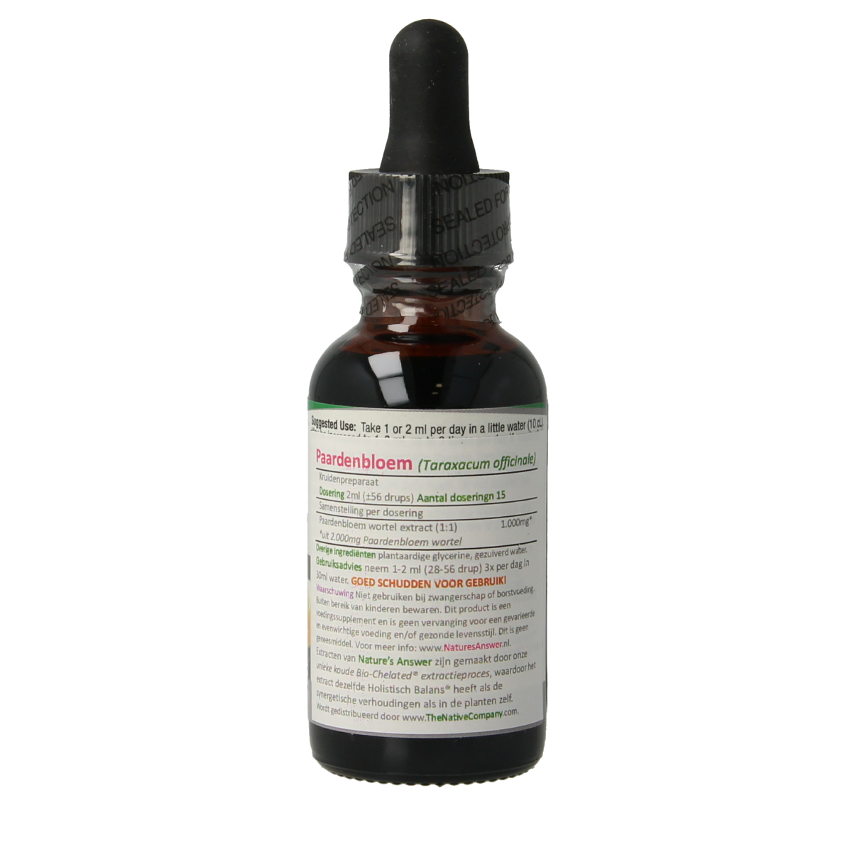 Natures Answer Paardenbloem extract alcoholvrij 30.00 Milliliter