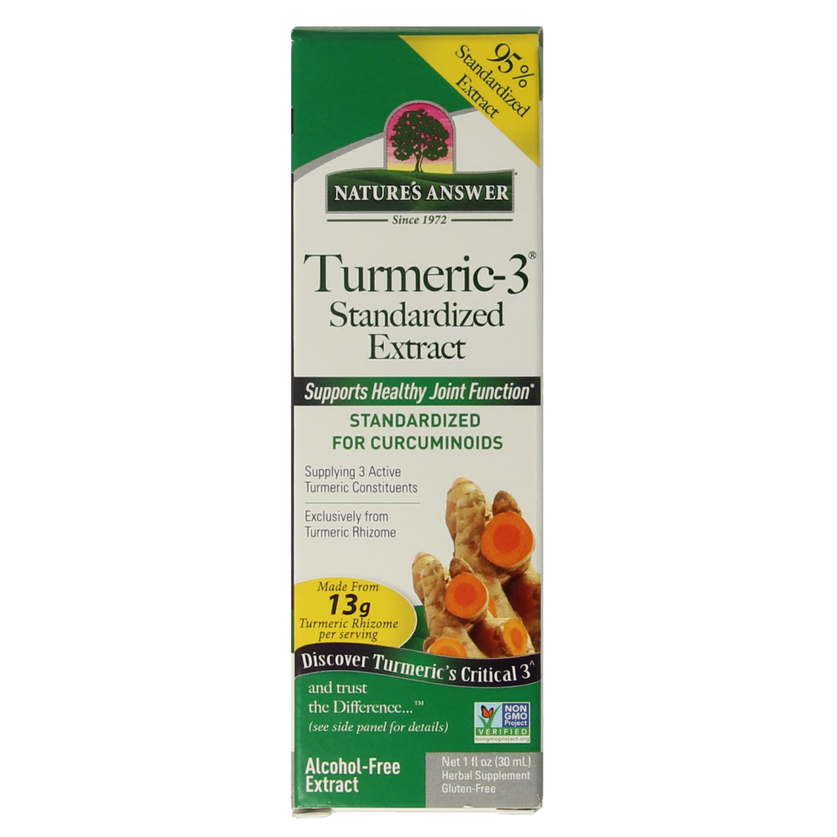Natures Answer Turmeric-3 Curcuma extract alcoholvrij 30.00 Milliliter