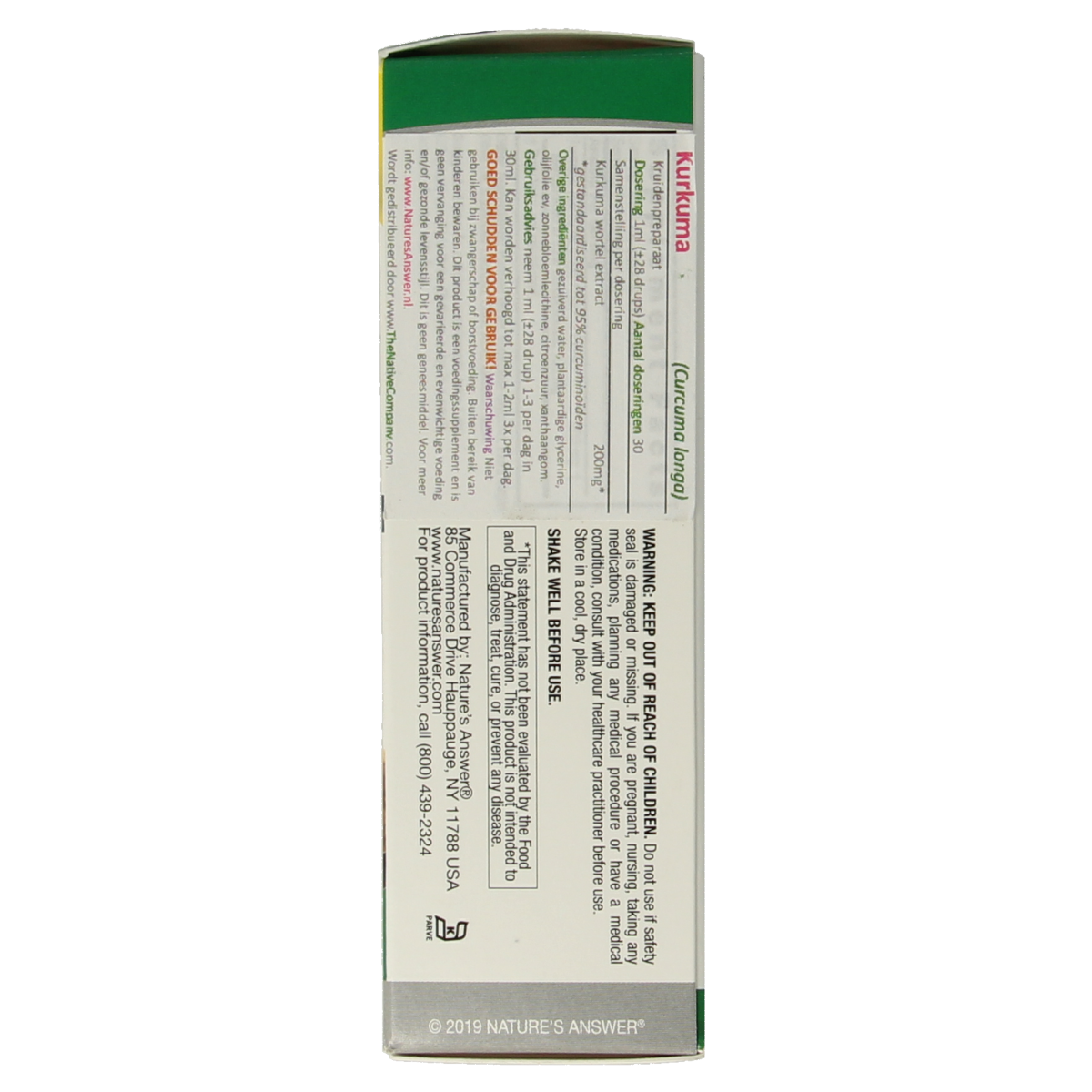 Natures Answer Turmeric-3 Curcuma extract alcoholvrij 30.00 Milliliter