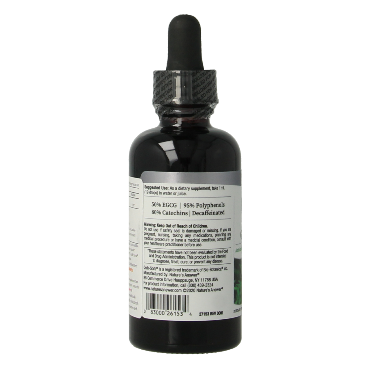 Natures Answer Groene thee extract alcoholvrij met 50% EGCG 60.00 Milliliter