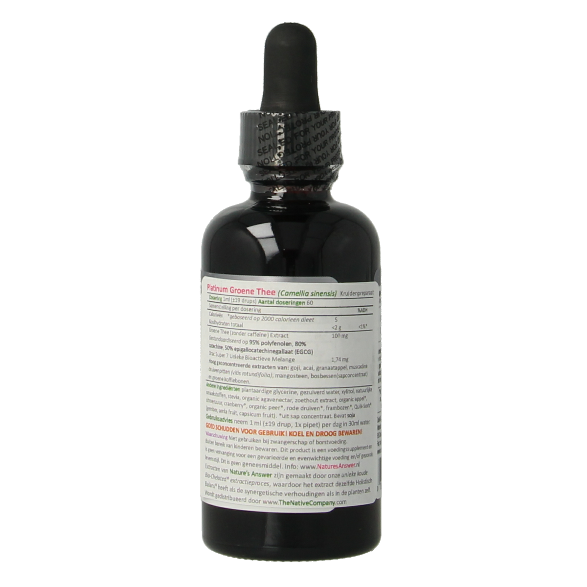 Natures Answer Groene thee extract alcoholvrij met 50% EGCG 60.00 Milliliter