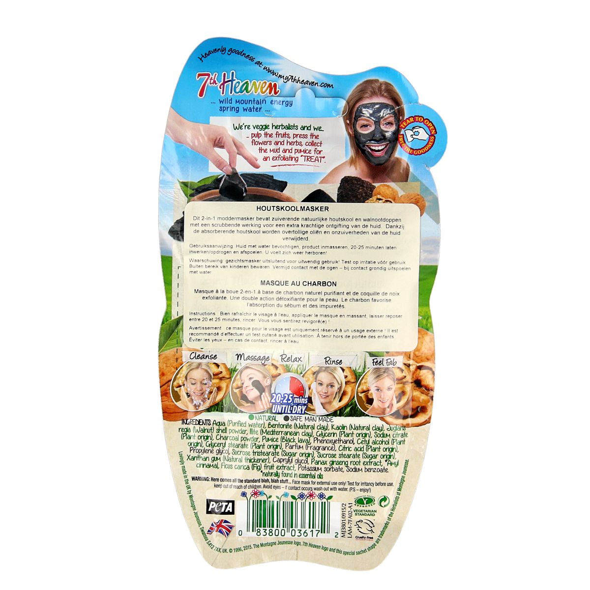 Montagne 7th Heaven gezichtsmasker charcoal 1.00 Stuks