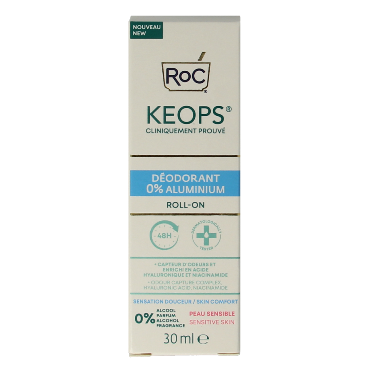 ROC Keops deodorant roll-on 0% aluminium 30.00 Milliliter