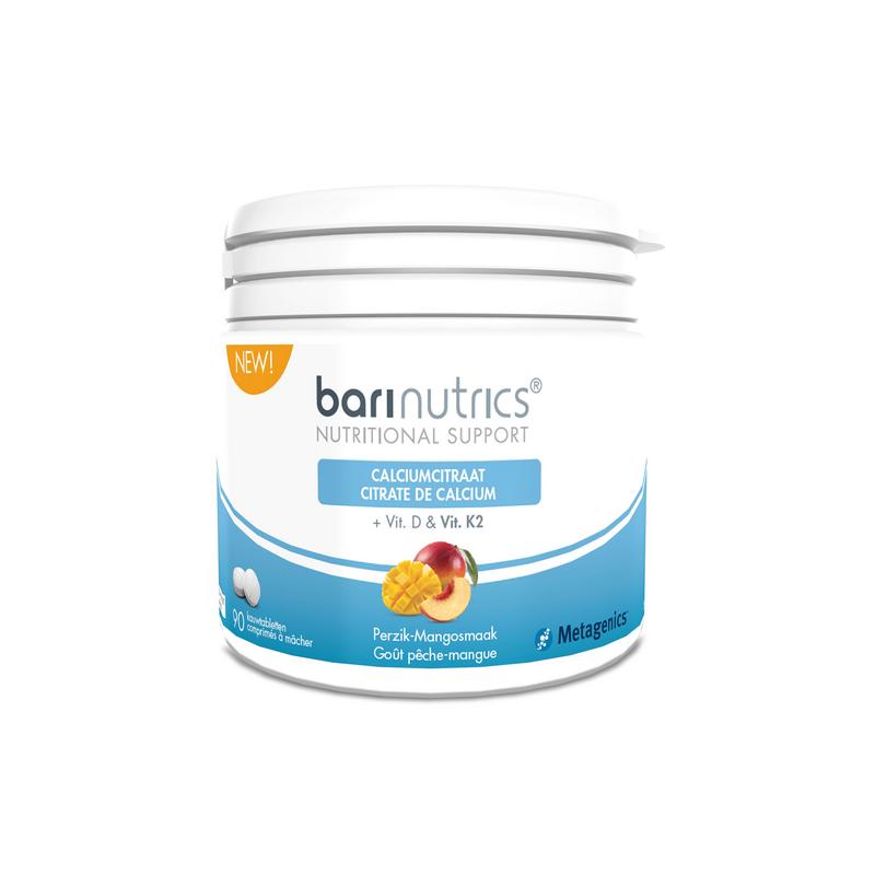 Barinutrics Calciumcitraat perzik-mango 90.00 Kauwtabletten