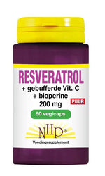 NHP Resveratrol 200mg/Vitamine C/Bioperine puur 60.00 Vegetarische capsules