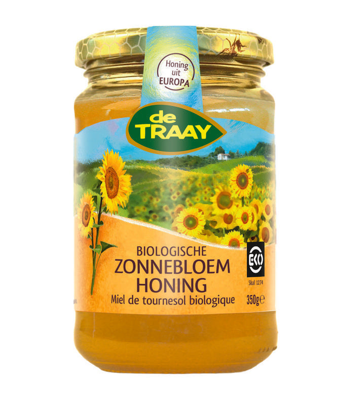 de Traay Zonnebloem honing creme bio 350.00 Gram