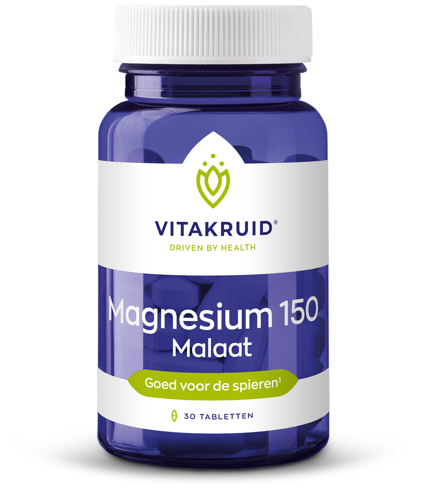 Vitakruid Magnesium 150 malaat met vitamine B6 (P-5-P) 30.00 Tabletten