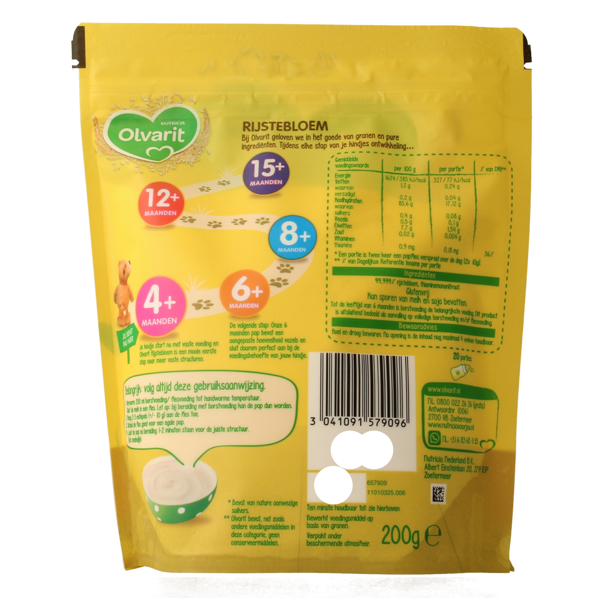 Olvarit Rijstebloem 4+ maanden 200.00 Gram