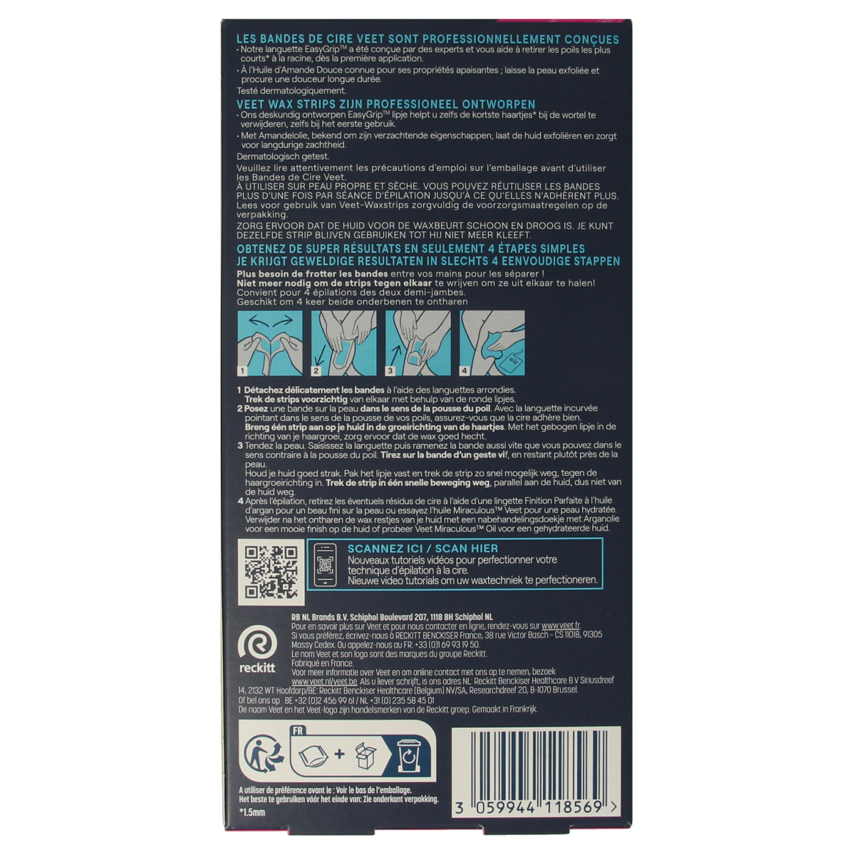 Veet Expert koude waxstrips been sensitive 40.00 Stuks