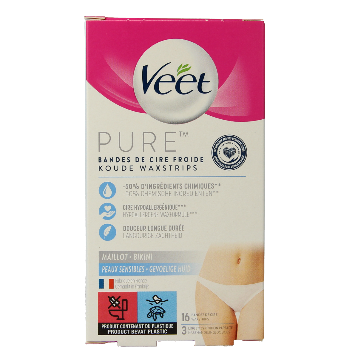 Veet Mimima koude wasstrips bikini hypoallergeen 16.00 Stuks