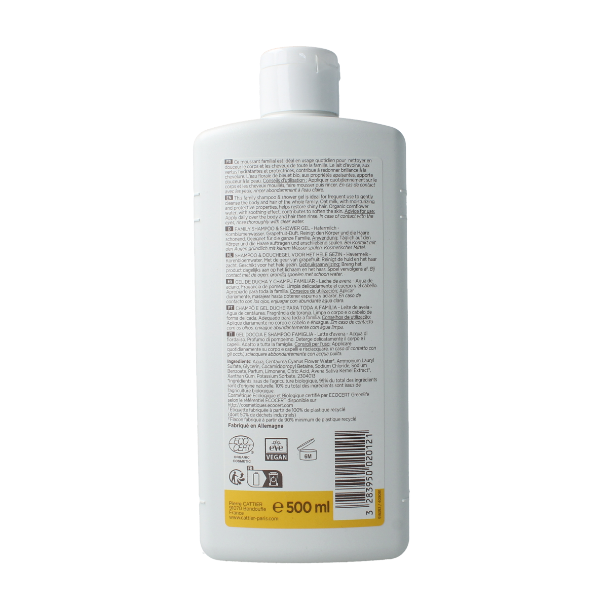 Cattier Family shampoo en showergel 500.00 Milliliter