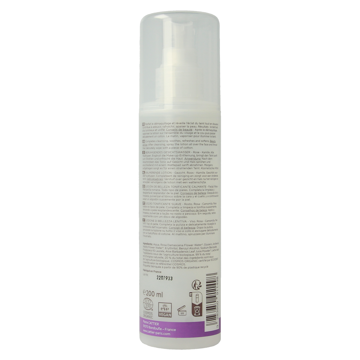 Cattier Kalmerende lotion rose chamomile  200.00 Milliliter