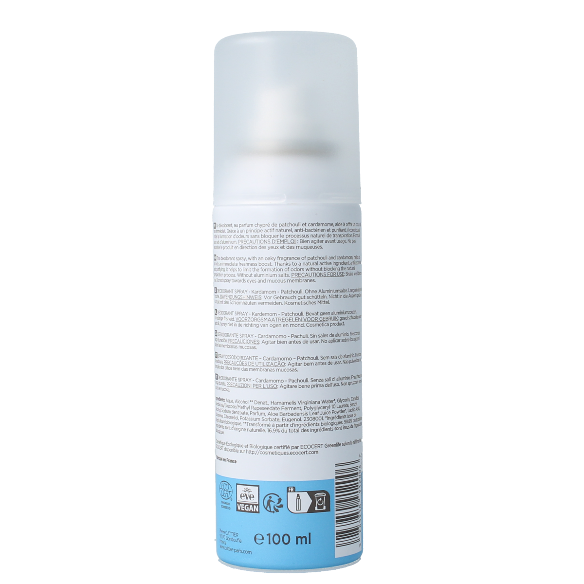 Cattier Deodorant spray cardamom patchouli 100.00 Milliliter
