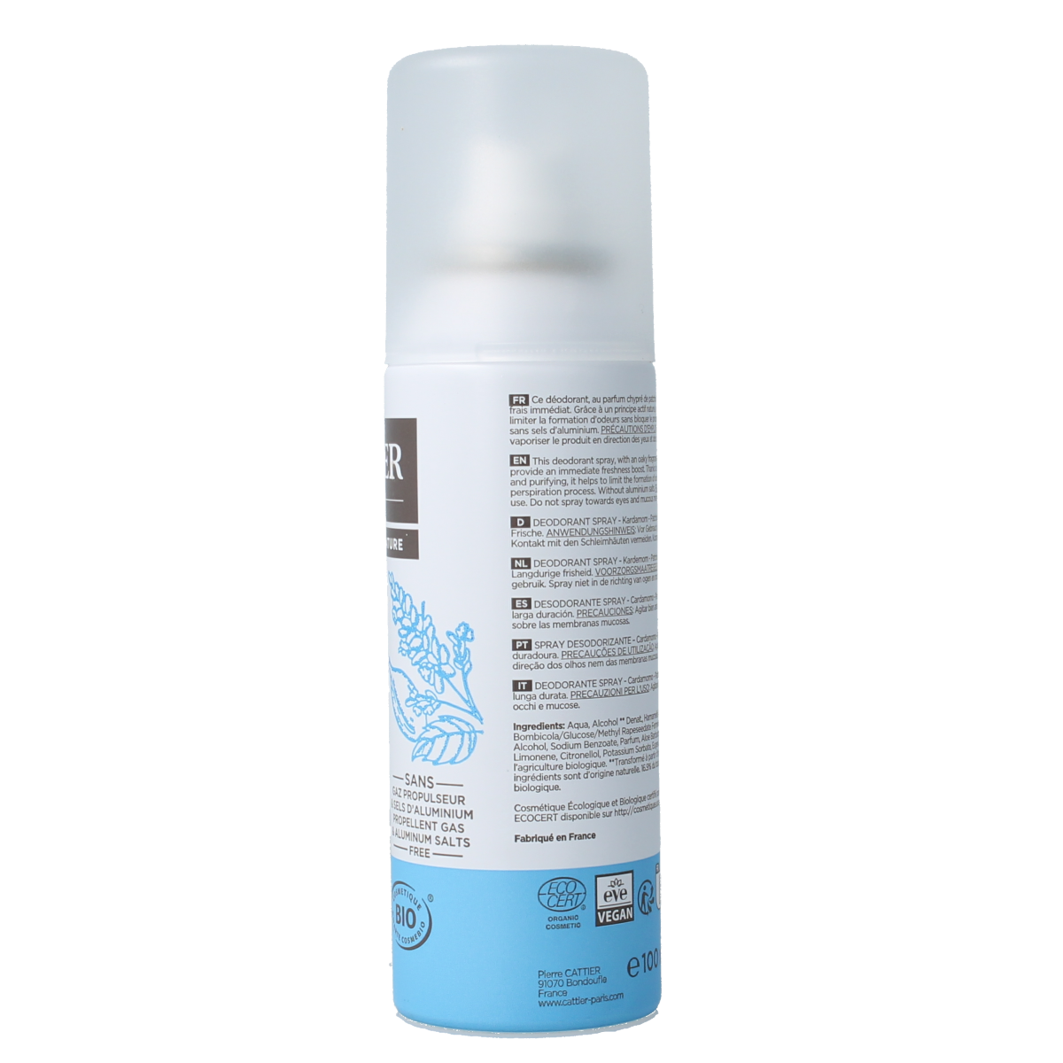 Cattier Deodorant spray cardamom patchouli 100.00 Milliliter