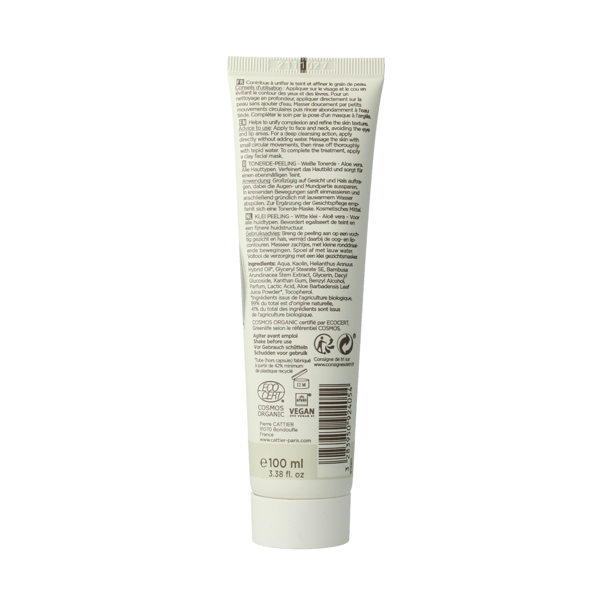 Cattier Witte klei peeling 100.00 Milliliter