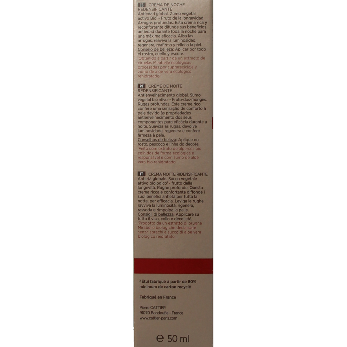 Cattier Nachtcreme revitaliserend 50.00 Milliliter