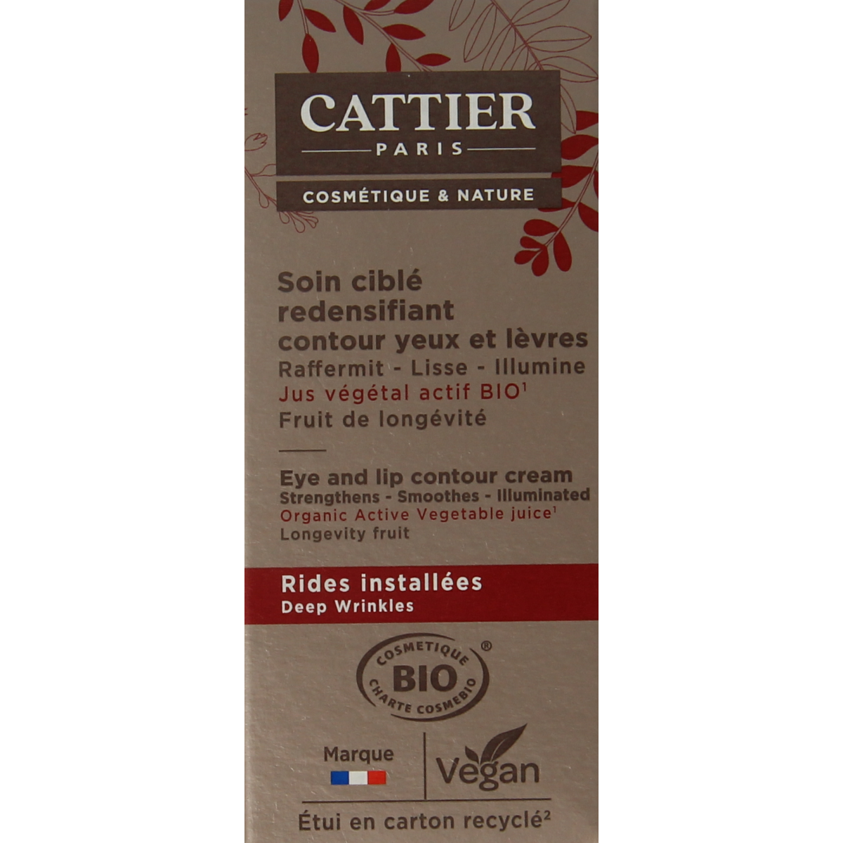 Cattier Oog- en lipcontour bio 15.00 Milliliter