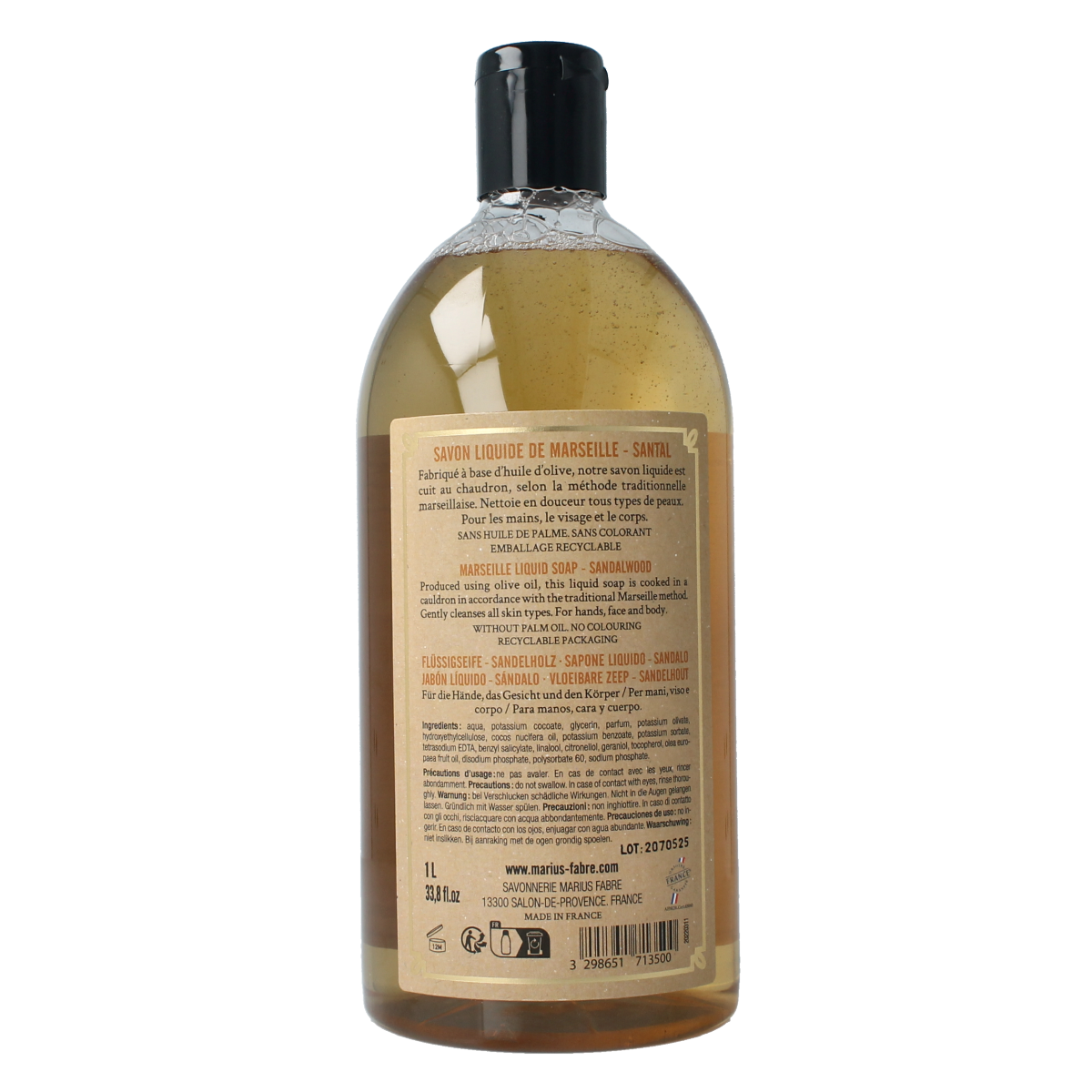 Marius Fabre Zeep sandelhout navulling 1.00 Liter