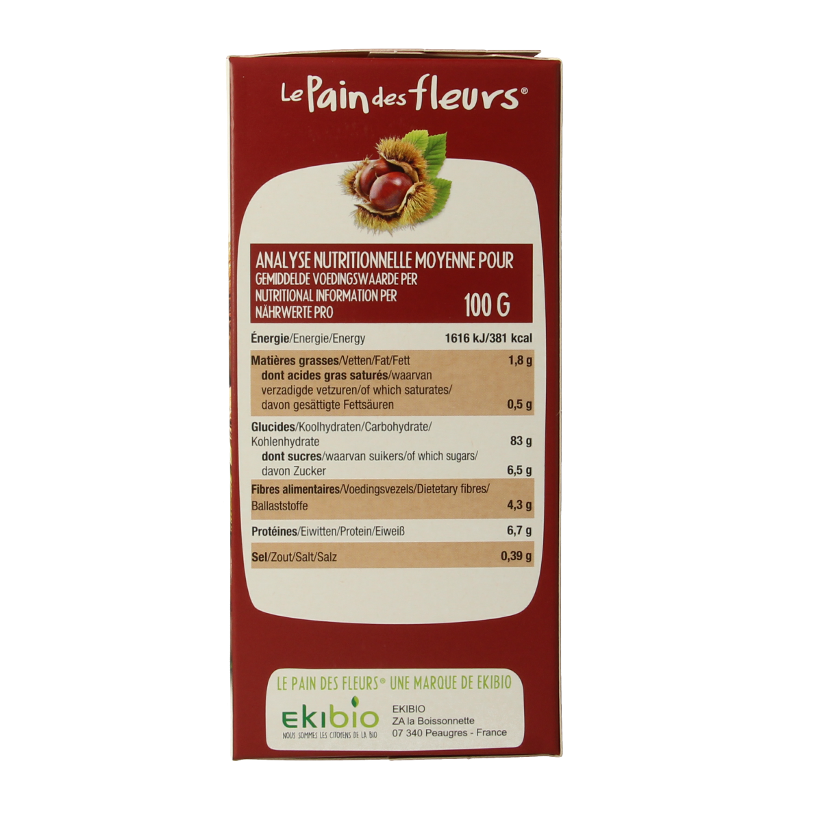 Pain Des Fleurs Krokante crackers kastanje glutenvrij bio 150.00 Gram