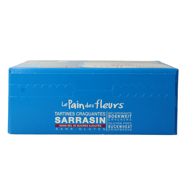 Pain Des Fleurs Krokante crackers boekweit zoutloos glutenvrij bio 150 Gram