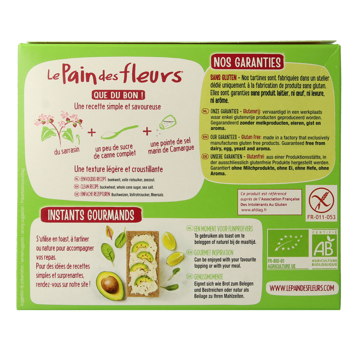 Pain Des Fleurs Krokante crackers boekweit glutenvrij bio 150.00 Gram