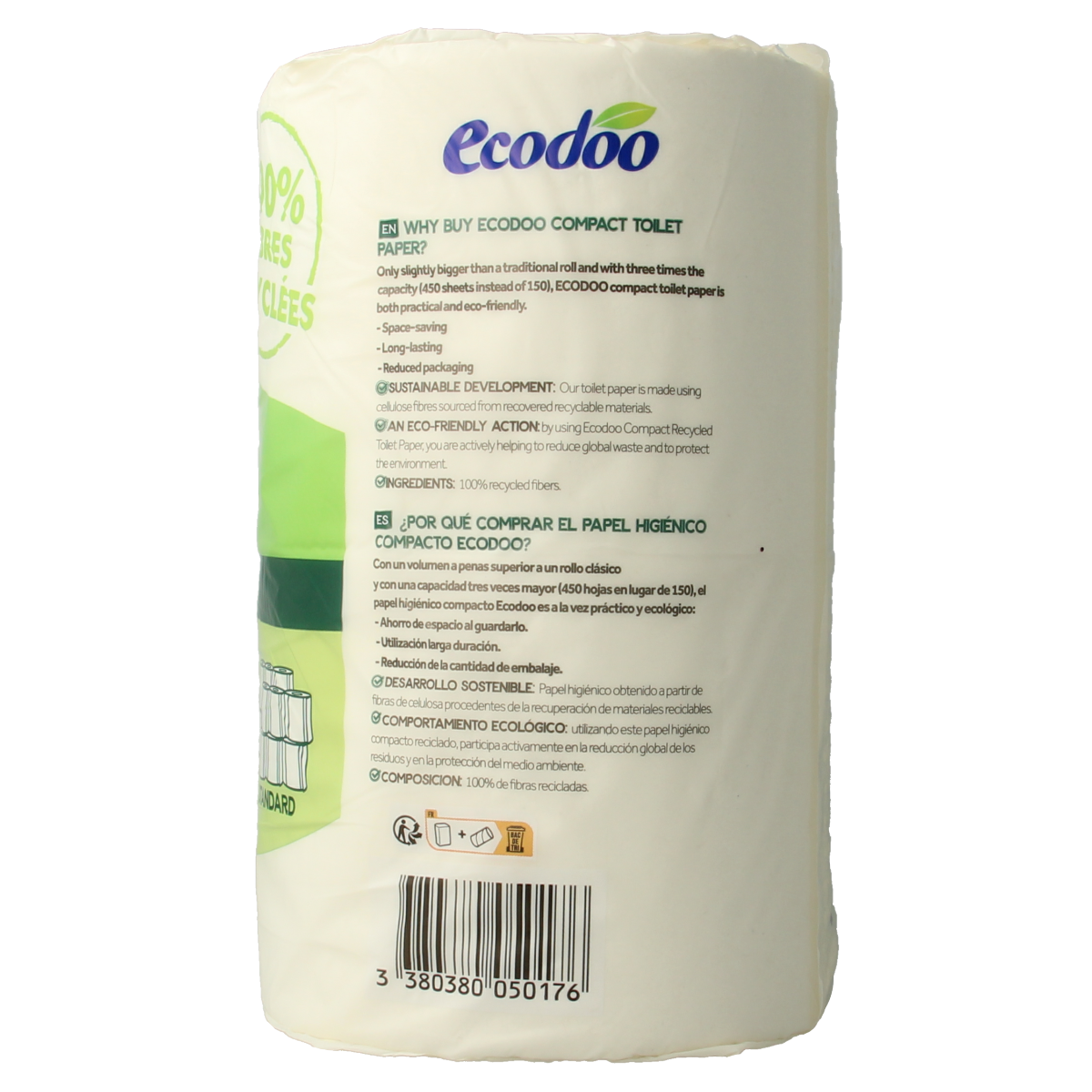 Ecodoo Toiletpapier compact ecologisch bio 4.00 Stuks