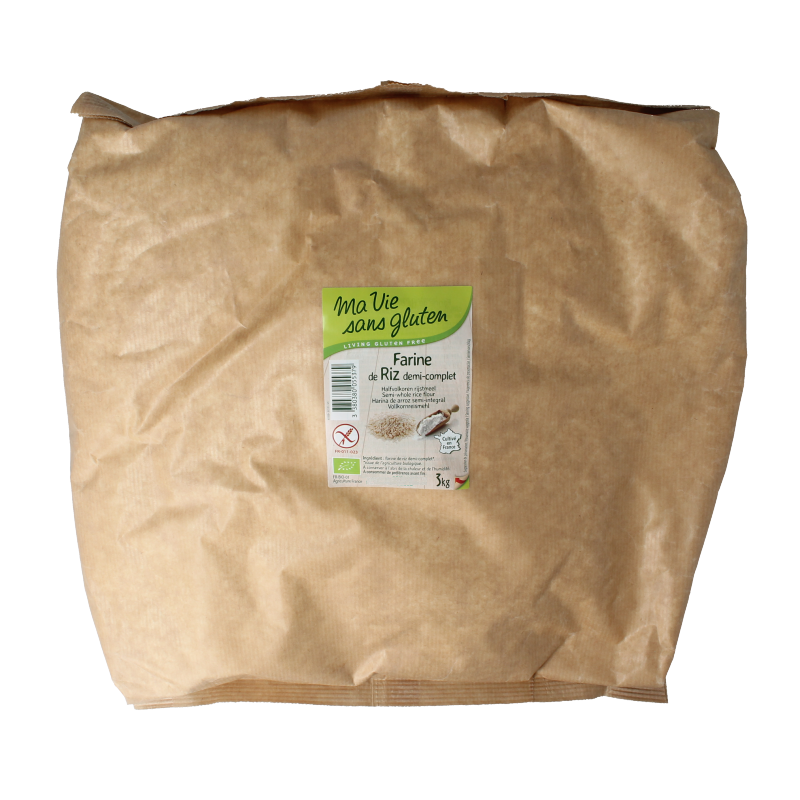 Ma Vie Sans Rijstmeel halfvolkoren glutenvrij bio 3 Kilogram