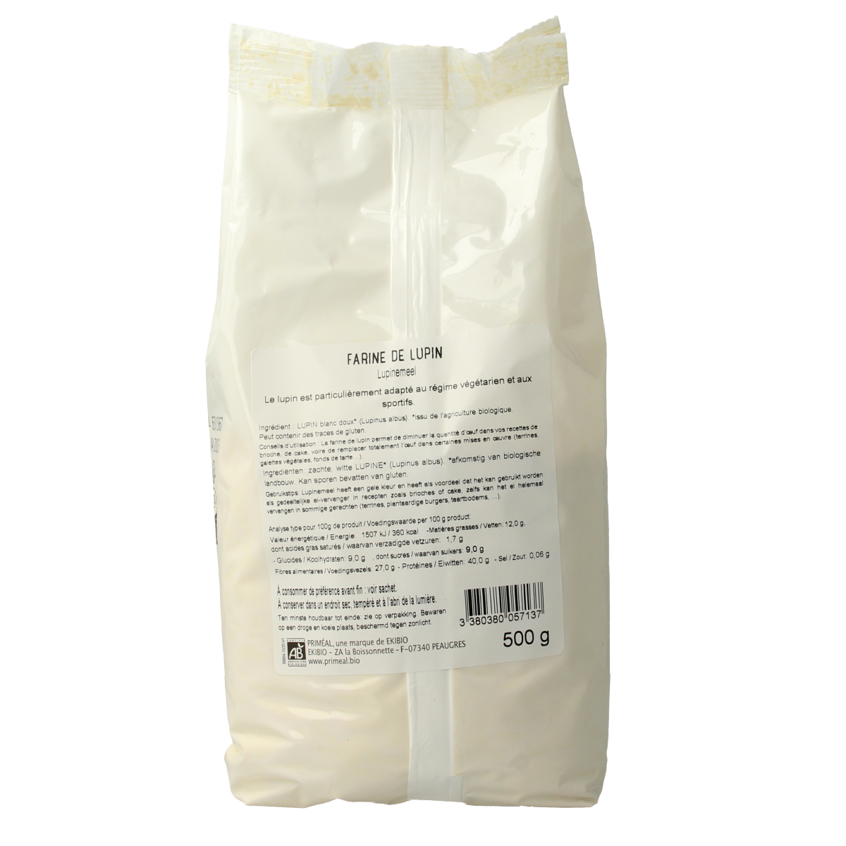 Primeal Lupinemeel bio 500.00 Gram