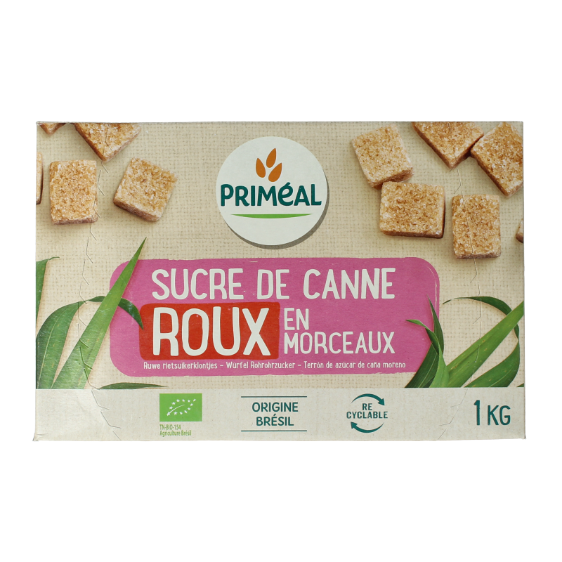 Primeal Bruine rietsuiker klontjes bio 1 Kilogram