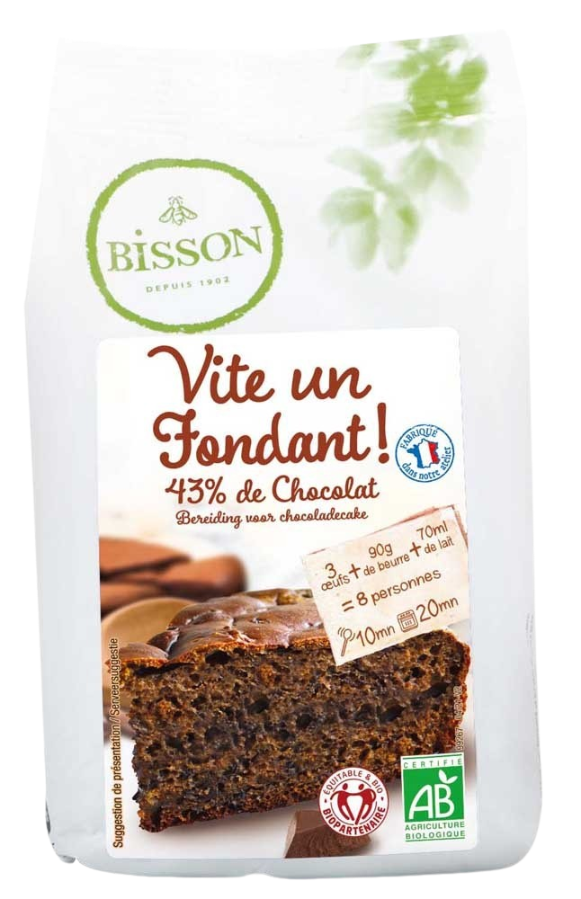Bisson Bakmix voor chocoladecake bio 300.00 Gram