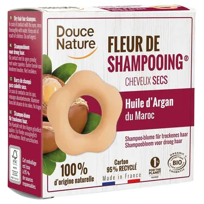 Douce Nature Shampoo bar droog haar met argan olie bio 85.00 Gram