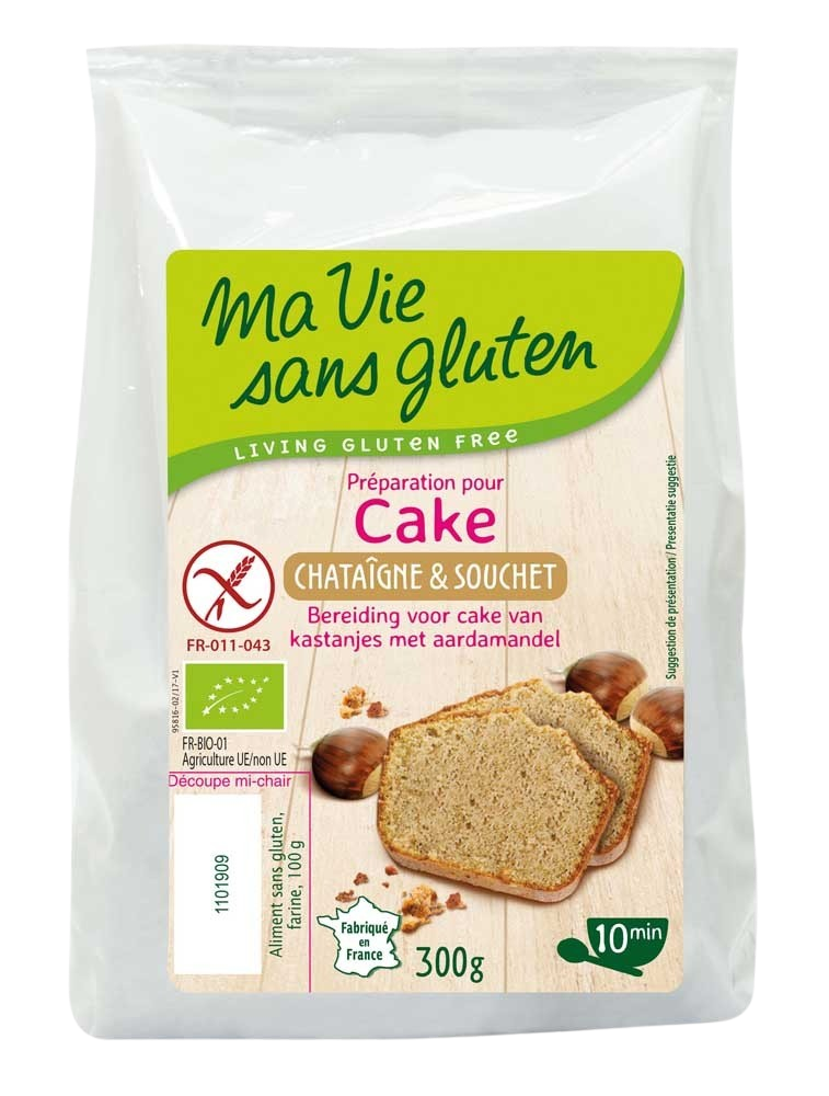 Ma Vie Sans Amandel kastanje cakemix glutenvrij bio 300.00 Gram